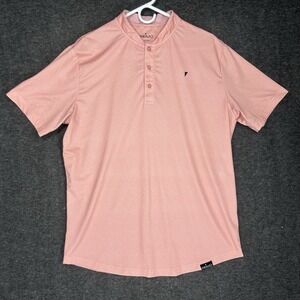 Primo Golf Blade Collar Polo Shirt Mens L Peach Speckled Performance Stretch